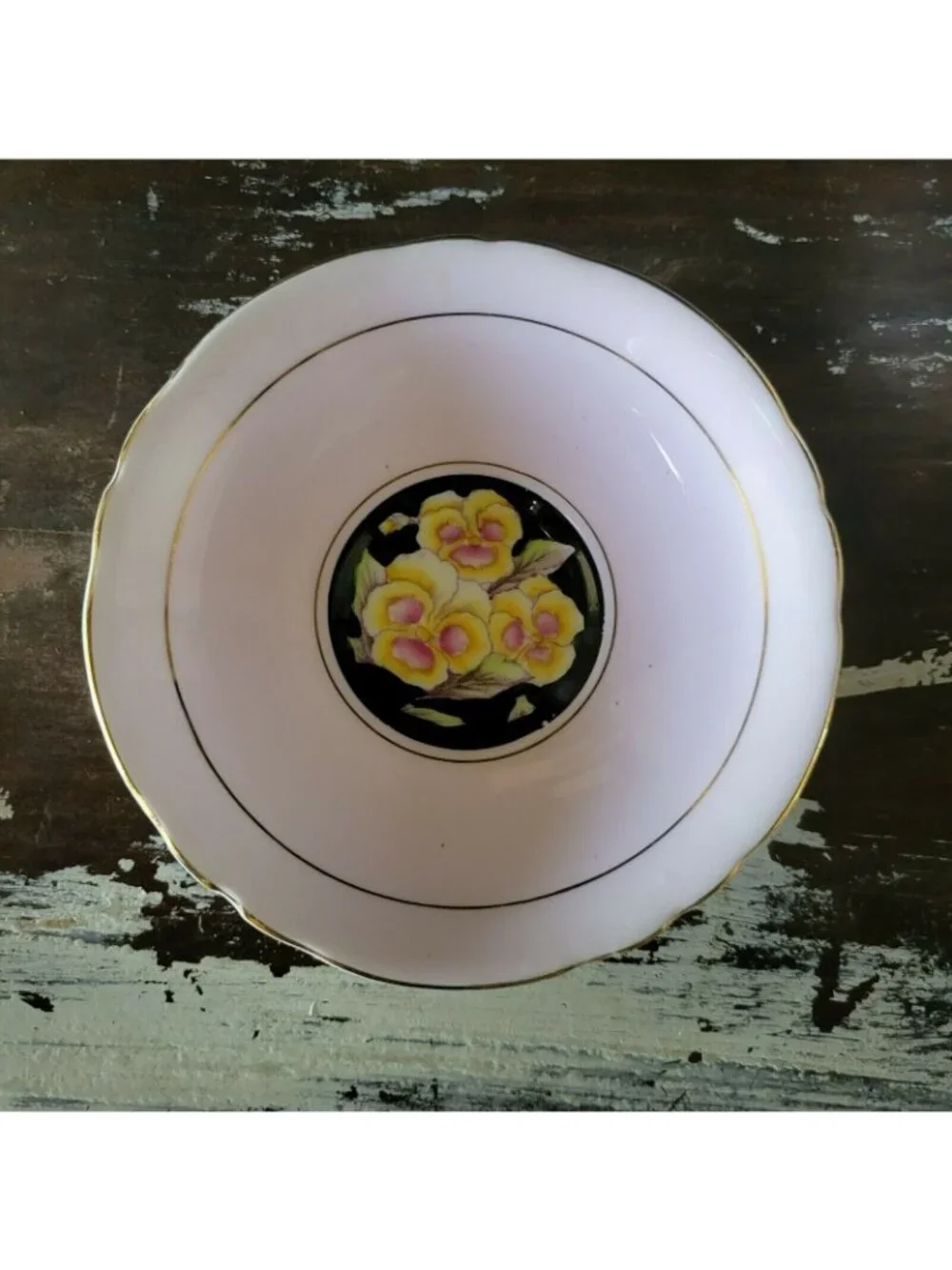 Paragon Double Warrant Pink Teacup & Saucer Duo with Hand-Painted Pansies c1940s